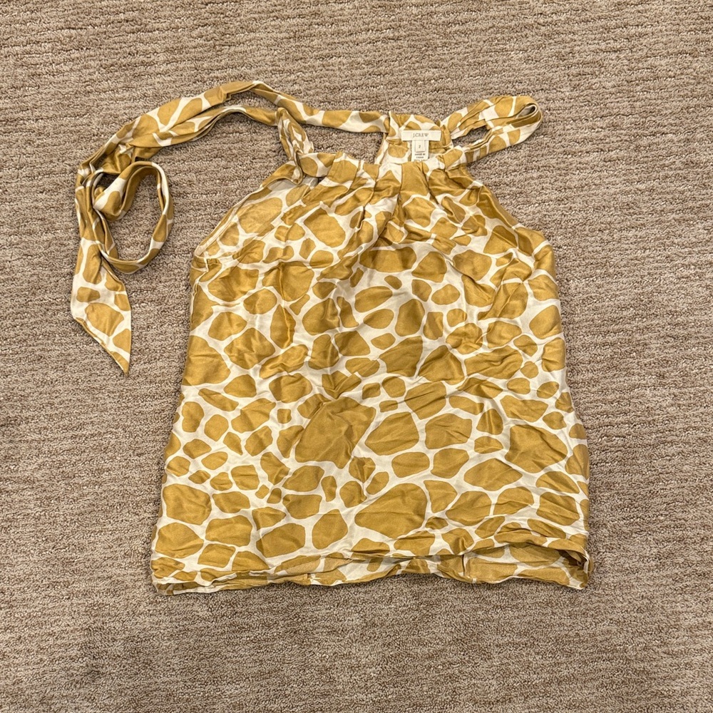 J. Crew Gold and Cream Halter Top